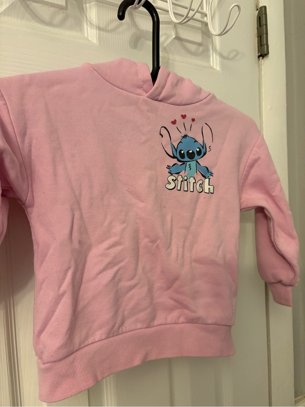 Disney Pink Hoodie with Blue Stitch Graphic